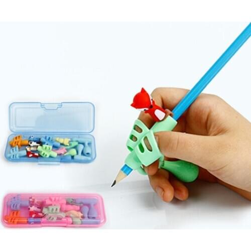 16pcs Pencil Holder Grip Children Cute Pen Handle Right Hand Helps Children Learn Holding Pen Posture Correction For Kids Gift