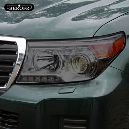 2 Pcs For Toyota Land Cruiser 2014-2020 Car Headlight Tint Black Protective Film Protection Transparent TPU Sticker Accessories