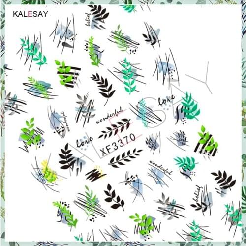 3D Nail Art Stickers Manicure Design Nail Art Decal Decoration Popular Abstract Plant Nail Art Designer Decals Spring Flower