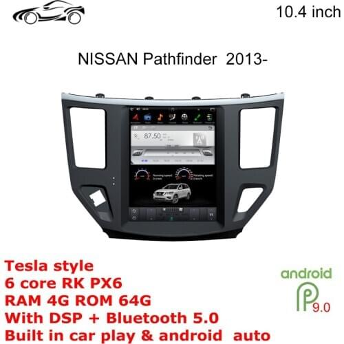 Pathfinder GPS ANDROID CAR STEREO RADIO For NISSAN Pathfinder GPS 10.4 inch Tesla RAM 4G ROM 64G Car Multimedia CAR NAVIGATION