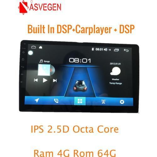 IPS 2.5D Ram 4+64G Android 8.1 10" Car Touchscreen Multimedia Universal Player For Nissan Toyota Kia RAV4 Honda Hyundai