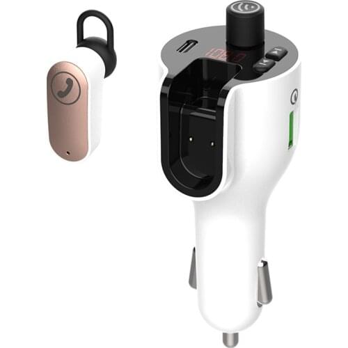 VR robot Car Aux FM Transmitter Bluetooth Car MP3 Music Audio Player Handsfree Car Kit with Earphone Type-c PD Fast Charger