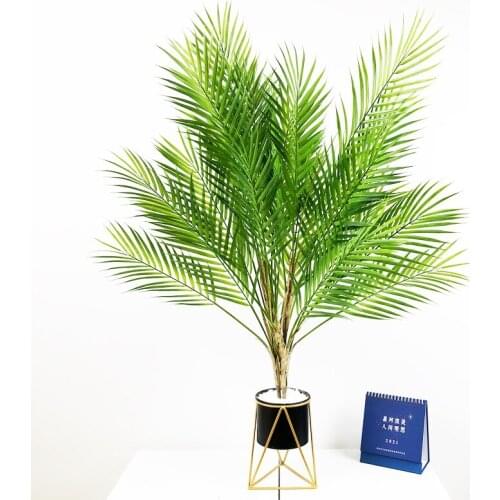 96cm 13 Head Large Artificial Palm Tree Tropical Plants Fake Palm Leafs Plastic Monstera Tree For Home Wedding Garden Shop Decor