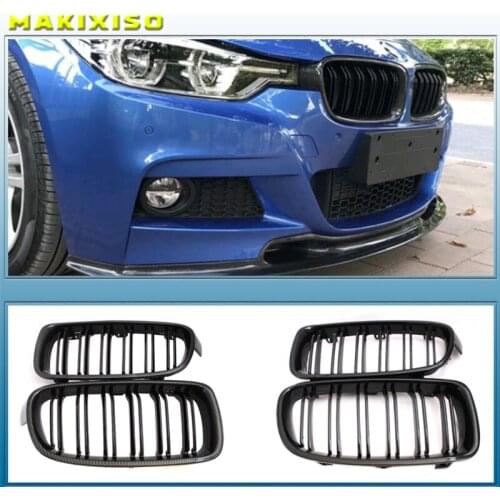 1Pair Gloss Black Front Grille/Grilles Kidney For BMW 3-Series F30 F31 F35 2012-2017 Car Styling