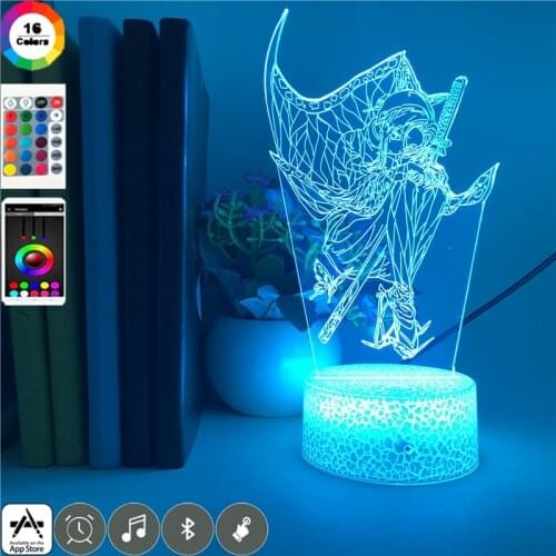 Kochou Shinobu Figure 3D Night Club Lights LED Neon Desk Lamp Demon Slayer Anime Fans Gift Kids Room Hotel Decoration Nightlight