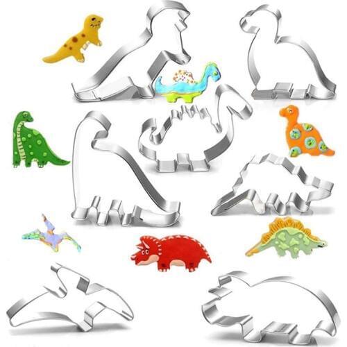New Dinosaur Cookie Cutter Stainless Steel Cut Candy Biscuit Mold Cooking Tools Jurassic Theme Metal Cutters Mould Cookie Mold
