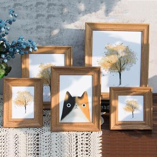 American Retro Photo Frame Horizontal Vertical Wall Hanging Simple Rectangle Resin Picture Frame For Wall Desk Layout Home Decor