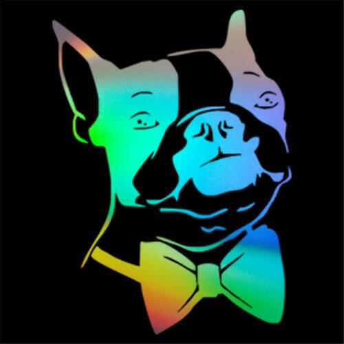 Bow Tie Boston Terrier Dog Vinyl Decal Wall Home Glass Window Door Laptop Car Stickers Car Styling Truck
