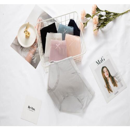 Cotton crotch in waist bag hip, bow knot womens combed cotton breathable pure color underwear T801
