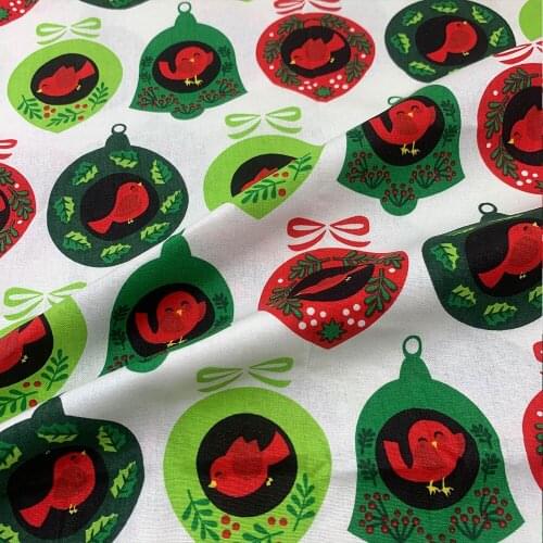 Beautiful 110cm Width 100% Cotton Fabric Digital Printing DIY Sewing Children Clothing Dress Color Bottom Bird Pattern Printing