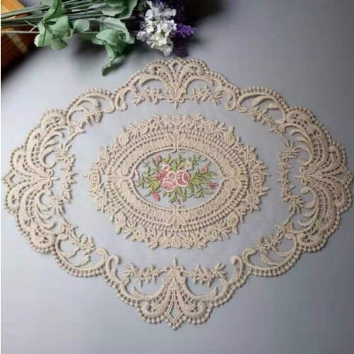 29*37 cm Lace Flower Applique Ribbon Trim for Sofa Curtain Towel Bed Cover Trimmings Home Textiles Applique DIY Polyester Mesh