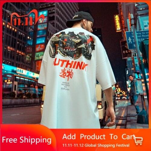Summer New Hip-hop Short-sleeved Male Trendy Fat Man 5XL 6XL Mens Trendy Brand T-shirt Loose Hip-hop Trendy Half-sleeved 150KG