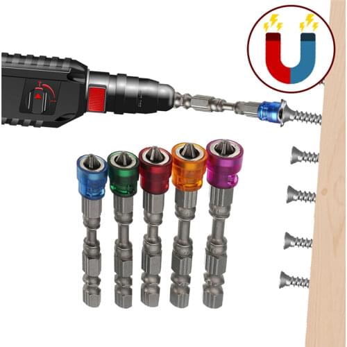 65mm Magnetic Drill Screwdriver Bits Magnetic Bit Holder S2 Steel Cross Electric Screwdrivers Set Hex Anti-Slip Kit