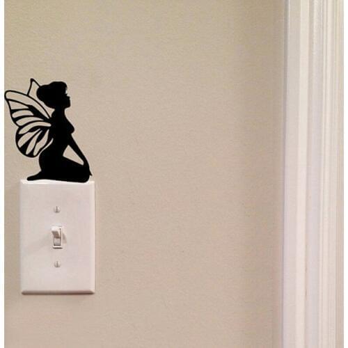 Cute Fairy Art Switch Sticker Living room Bedroom Decorative Wall Stickers Vinyl Waterproof Murals JG1451