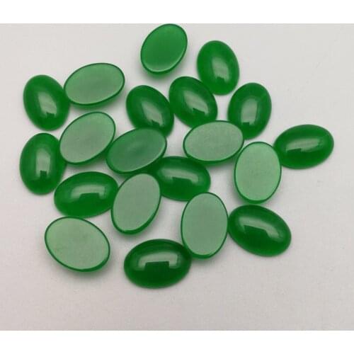 Fashion natural green stone beads charms 10X14mm oval CAB CABOCHON no hole Wholesale 50pcs Free shipping