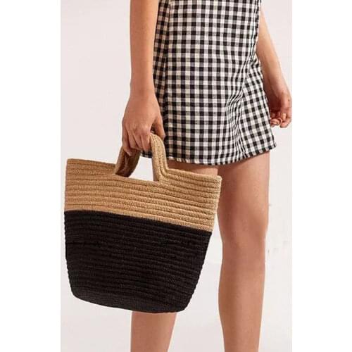Fashion Rattan Women Handbags Large Capacity Tote Straw Bags Wicker Woven Summer Beach Bag Handmade Female Big Purses Bali 2021