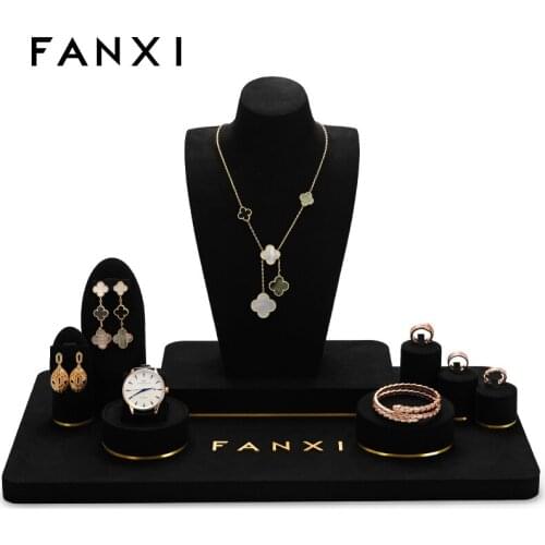 Oirlv Jewelry Display Set 11 Pieces Black Mannequin Necklace Stand Ring Stand Earring Stand Jewelry Storage Rack