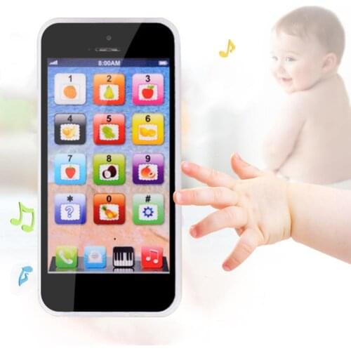 New Baby Simulation Mobile Phone Toy Kid English Learning Tools Cellphone Cartoon Educational Music Chrismtas Light Toy Gif A6E2