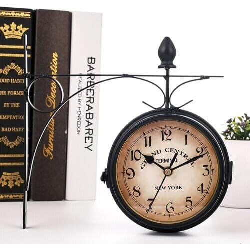 New Watch European Retro Style Clock Innovative Fashion Double-Sided Wall Clock Wall Clock Modern Design
