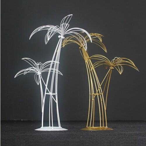 New Wedding Props Wrought Iron Table Flower Vase Coconut Tree Decoration Wedding Welcome Area Sign-in Desk Show WindowDecoration