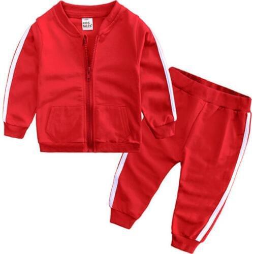2020 autumn fashion baby girl clothes cotton long sleeve solid zipper jacket+pants 2pcs bebes tracksuit baby boy clothing set