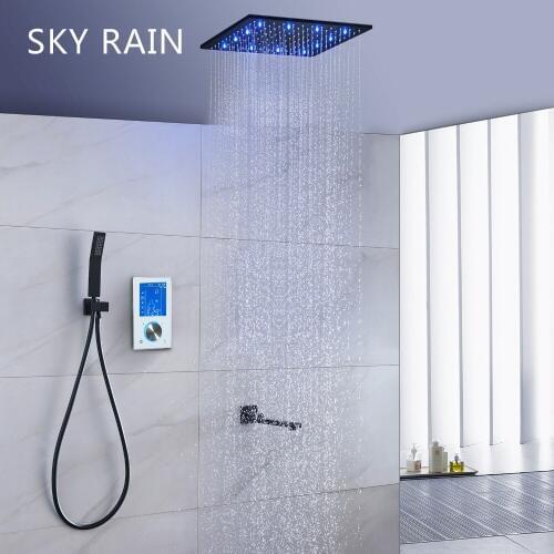 304 SUS Led Smart Light Shower Panel Shower Heads Bathroom Rainfall Shower Set With Hand Shower