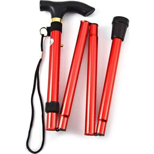 Hiking Camping Mountaineering Poles Walking Stick Telescopic Baton Trekking Poles Folding Cane Crutches Pole Unisex