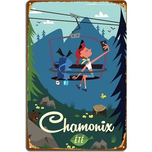 Chamonix Ete Poster Metal Signs Club Party Designing Garage Decoration Tin sign Posters