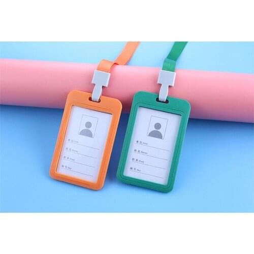 PP Double-sided Credentials Badges Hanging Neck for Nursing Medical Office Stationery Supplies Key Pass Badge ID Bus Card Holder