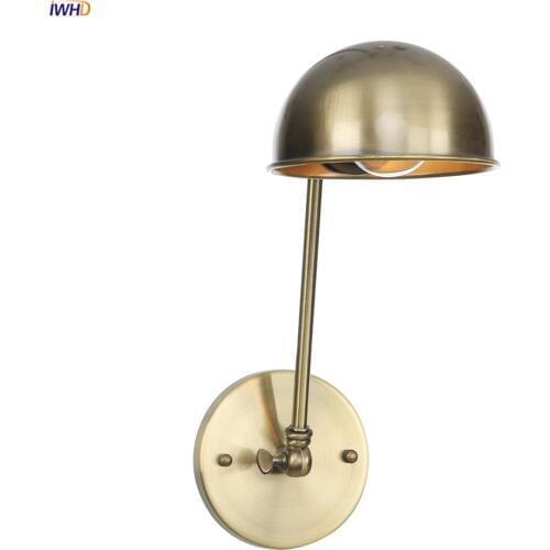 IWHD RH Loft Industrial Wall Lights For Home Bedroom Cafe Stair Mirror Light Swing Long Arm Vintage Wall Lamps Applique Murale