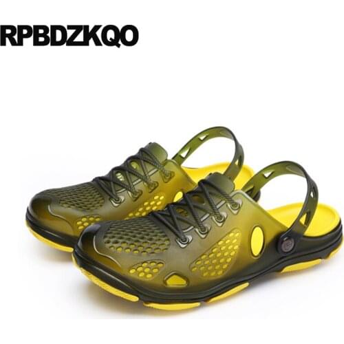 Closed Toe Slippers Slip On Fashion Green Slides Mens Sandals 2021 Summer Outdoor Beach Native Large Size Breathable 45 Shoes