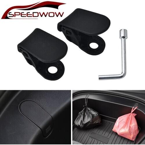 SPEEDWOW 2Pcs Car Auto Front Trunk Hook ABS Black Hook Clip For Tesla Model 3 2019-2017 Car Interior Hooks