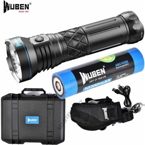WUBEN A9 Super Bright Flashlight 3*XHP 70.2 LED 12000 Lumens High Power Brightest torch with 10200mAh Rechargeable battery