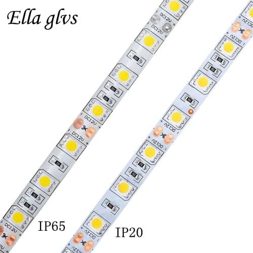 LED Strip 5050 DC12V 50cm/100cm/200cm IP65/IP20 For Holiday Christmas Party Indoor Decoration LED Strip Ribbon lamp Tape