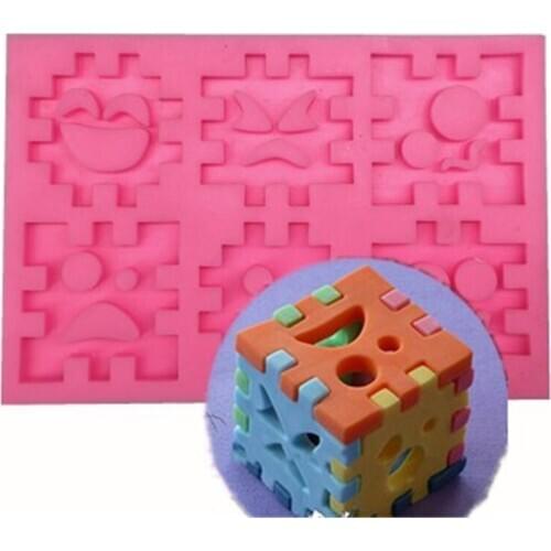 Ghost Face Magic Square Mold Silicone Magic Cube Cake Mold Soap Molds Fondant Chocolate Candy Baking Mold Resin Cake Decoration