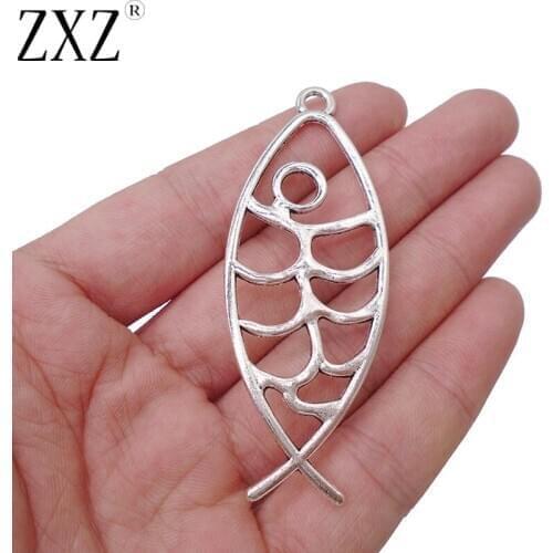 ZXZ 5pcs Large Jesus Fish Charms Pendants for Jewelry Making Findings 69x26mm