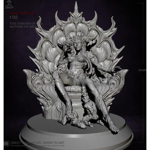 1/24 Resin Figure Kits Throne Witch Model Self-assmelbed TD-2257