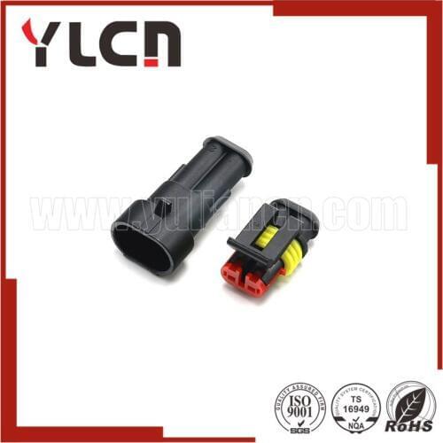 1 Set 2 Pins Ways AMP 1.5 Series Seal Waterproof Male Female Auto Connector Plug AMP 282080-1 AMP 282104-1