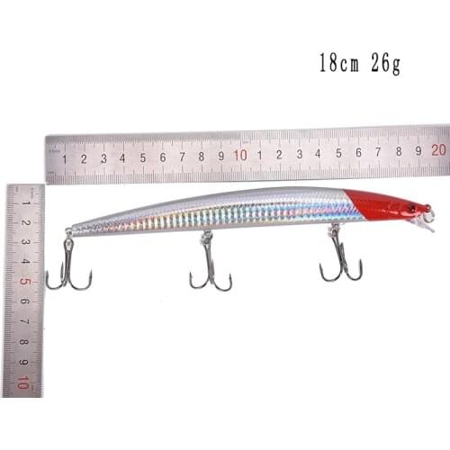 1pc 18cm/26g Minnow Fishing Lures Plastic Baits Hard Lures Bass Crank Baits 8