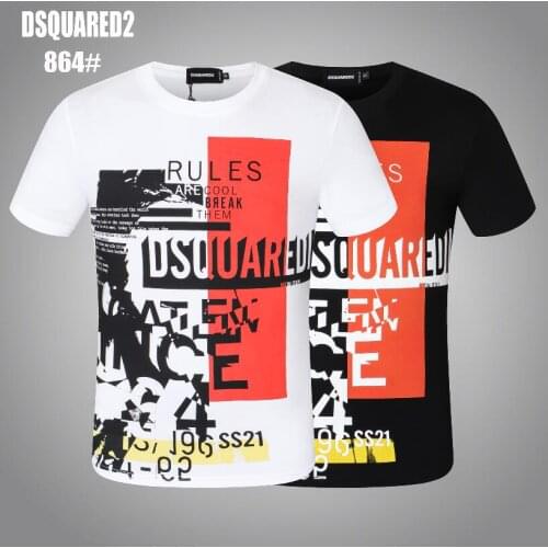 2021 ss Summer Dsquared2 Men/Women Street Hip-Hop Round Neck Short-Sleeved T-shirt Cotton Locomotive Letter Printing Casual Tee