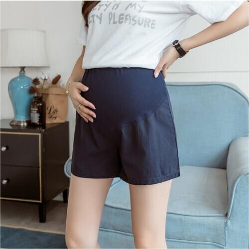 2020 Summer Thin Cotton Maternity Shorts Loose Sleepwear Clothes for Pregnant Women High Waist Adjustable Cotton Belly Pregnancy