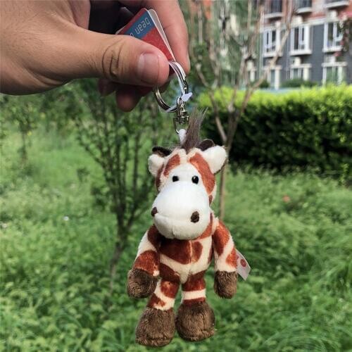 5 Pcs Forest Giraffe Pendant Stuffed Plush Keyring, Key holder / Keychain Gift Free Shipping