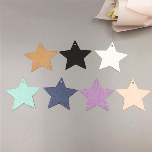 5x5cm 100Pcs/Lot Five-point Stars Shaped Colorful Hang Price Gift Tags Seven Styles For You Packaging Luggage Jewelry Gift Cases
