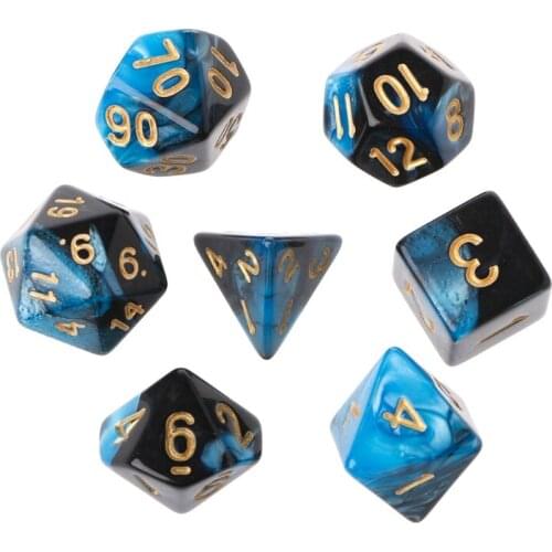 7pcs/Set Acrylic Polyhedral Dice For TRPG Board Game D4-D20 U7EF