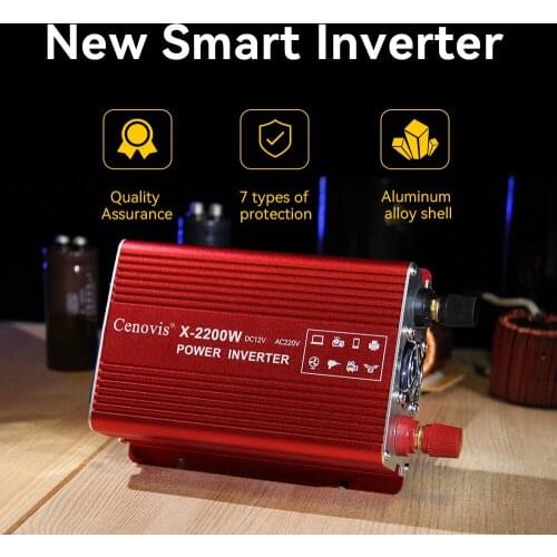 Car Inverter 12V/ 24V To 120v 220v Power Converter 2000 Watts Automotive Transformer Charging Mobile Phones Household appliances