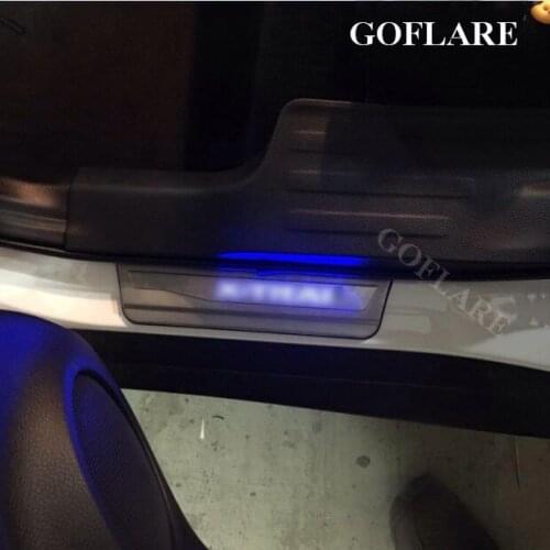 Car Styling for Nissan x-trail T32 accessories 2014-2017 x trail led auto door sill illuminated Welcome Pedal Trim scuff plate