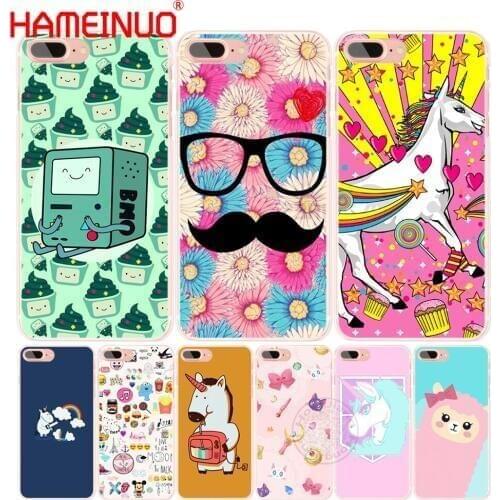 HAMEINUO Unicorn Saw Clouds Rainbow Funny cell phone Cover case for iphone 6 4 4s 5 5s SE 5c 6 6s 7 8 X plus