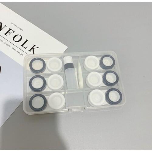 Simple Portable Contact lens case set Beautiful pupil Arrangement Household travel contact lens storage Transparent glasses case