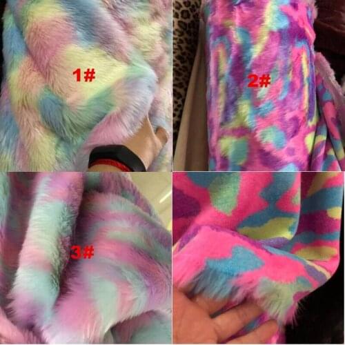 Color Jacquard Rainbow Plush Cloth,Faux Fur Fabric,Photographic Counter Background Cloth,Felt Cloth,Interior Carpet Material