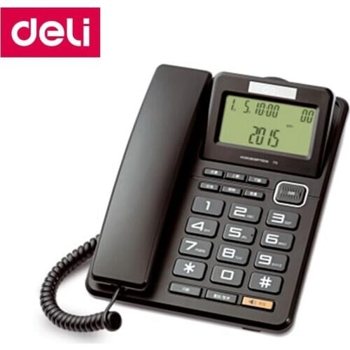 Deli 773 seat type telephone corded phone screen rotatable home office caller ID date time display large numbers key